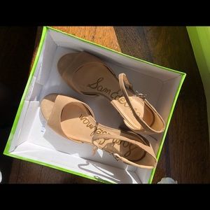 NEW Sam Edelman susie sandal suede heels nude yaro